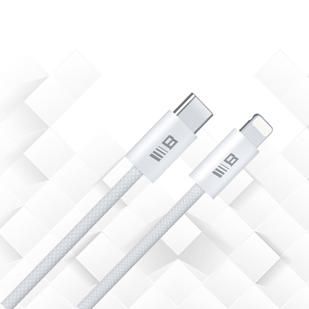 Кабел за данни и зареждане USB-C - Lightning Blueo, 20W, 2m, Бял