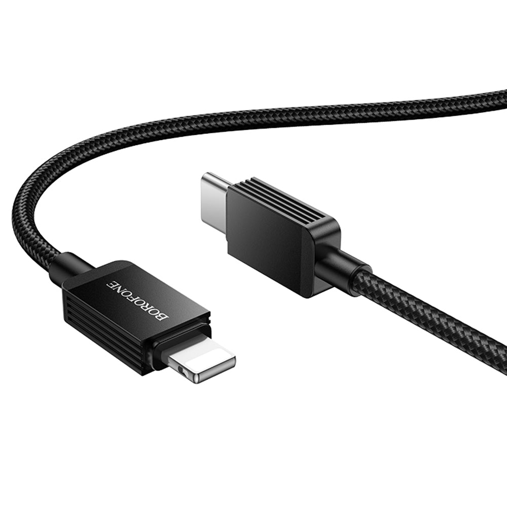 Кабел за данни и зареждане USB-C - Lightning Borofone BX120 Placer, 27W, 1m, Черен