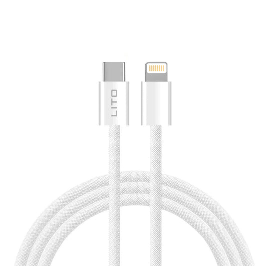 Кабел за данни и зареждане USB-C - Lightning Lito LD04CL, 27W, 2m, Бял