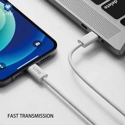 Кабел за данни и зареждане USB-C - Lightning Lito LD04CL, 27W, 2m, Бял