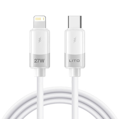 Кабел за данни и зареждане USB-C - Lightning Lito LD07, 27W, 1m, Бял