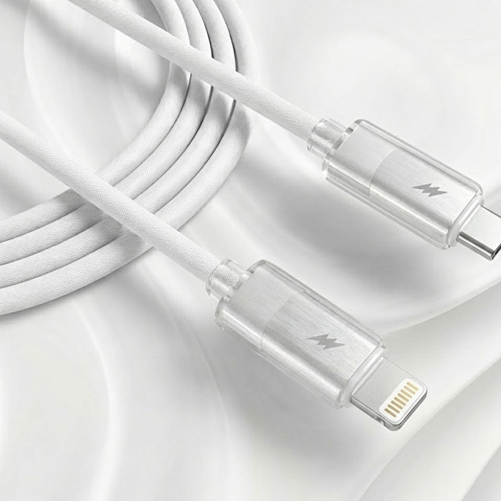 Кабел за данни и зареждане USB-C - Lightning Lito LD07, 27W, 1m, Бял