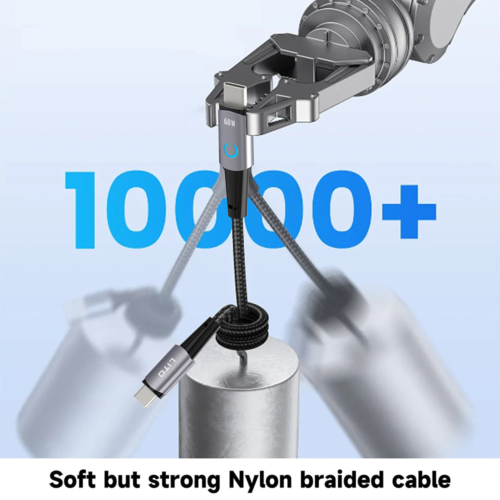 Кабел за данни и зареждане USB-C - Lightning Lito LD10CL, 30W, 1m, Черен