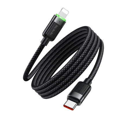 Кабел за данни и зареждане USB-C - Lightning McDodo CA-2010 Self Winding, 36W, 1.2m, Черен