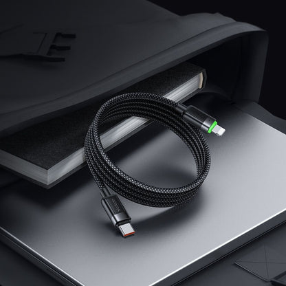 Кабел за данни и зареждане USB-C - Lightning McDodo CA-2010 Self Winding, 36W, 1.2m, Черен