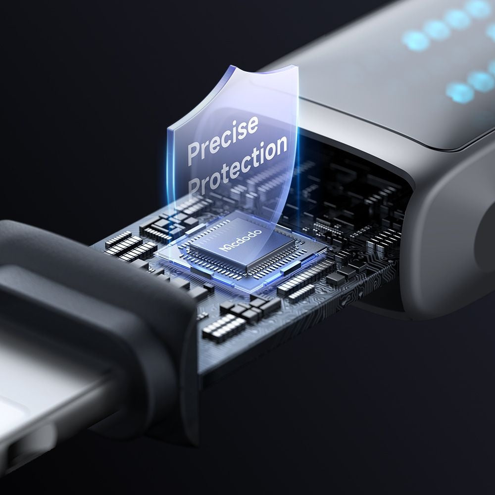 Кабел за данни и зареждане USB-C - Lightning McDodo CA-2630 Display, 36W, 1.2m, Черен