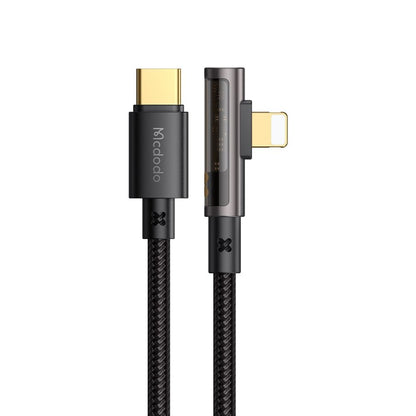 Кабел за данни и зареждане USB-C - Lightning McDodo CA-3390 Angled, 36W, 1.2m, Черен