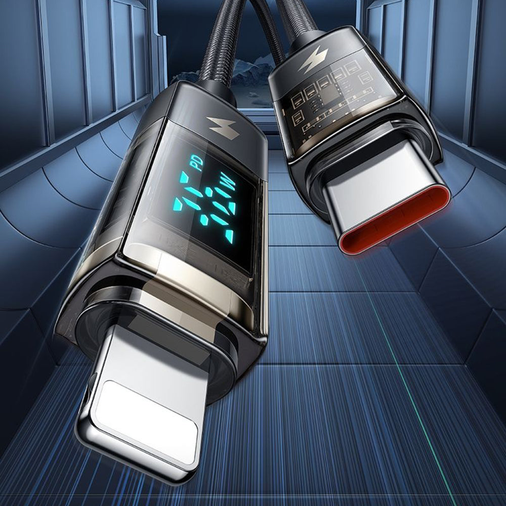 Кабел за данни и зареждане USB-C - Lightning McDodo CA-3600 Display Auto Power Off, 36W, 1.2m, Черен