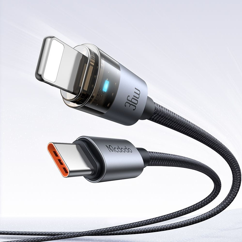 Кабел за данни и зареждане USB-C - Lightning McDodo CA-6940, 36W, 1.2m, Черен