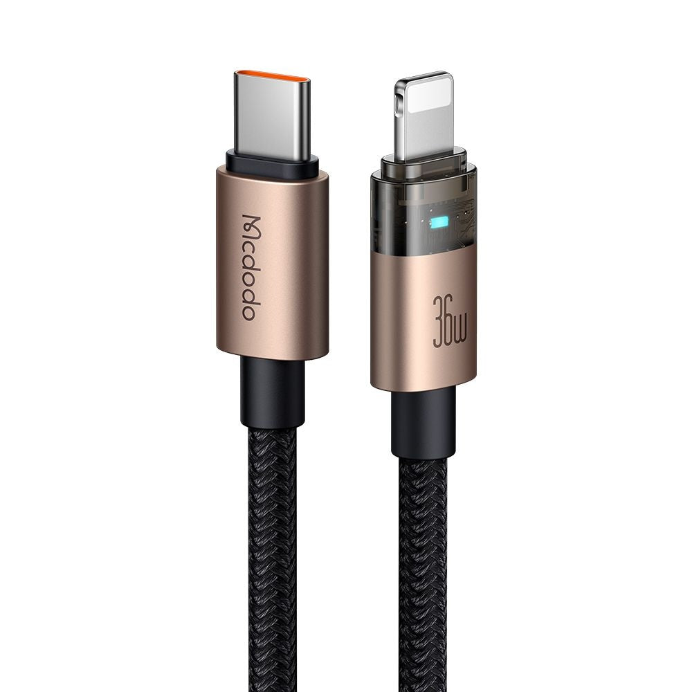 Кабел за данни и зареждане USB-C - Lightning McDodo CA-6941, 36W, 1.2m, Златист