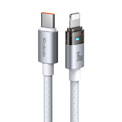 Кабел за данни и зареждане USB-C - Lightning McDodo CA-6942, 36W, 1.2m, Бял