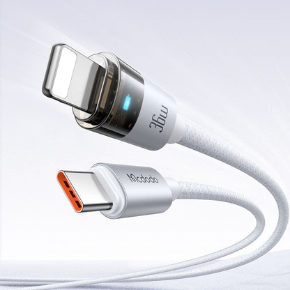 Кабел за данни и зареждане USB-C - Lightning McDodo CA-6942, 36W, 1.2m, Бял