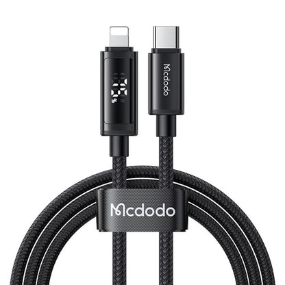 Кабел за данни и зареждане USB-C - Lightning McDodo CA-7990 Display, 36W, 1.2m, Черен