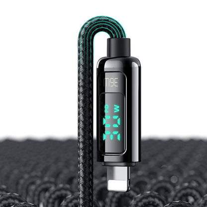 Кабел за данни и зареждане USB-C - Lightning McDodo CA-8810 Display, 36W, 1.2m, Черен