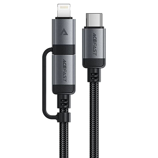Кабел за данни и зареждане USB-C - Lightning / USB-C Acefast C20-01, 60W, 1.2m, Черен