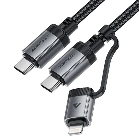 Кабел за данни и зареждане USB-C - Lightning / USB-C Acefast C20-01, 60W, 1.2m, Черен