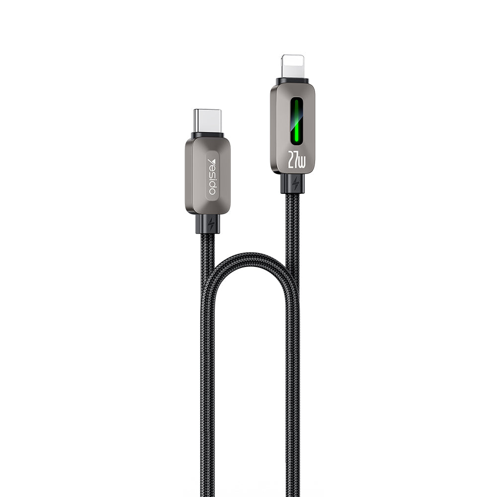 USB-C to Lightning Data and Charging Cable Yesido CA199, 27W, 1.2m, Black