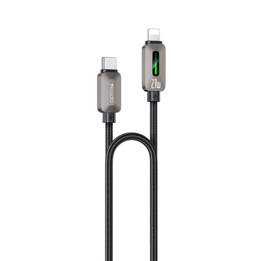Кабел за данни и зареждане USB-C - Lightning Yesido CA199, 27W, 1.2м, Черен
