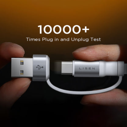 USB-C / USB-A Data and Charging Cable - USB-C / Lightning Lisen, 60W, 1m, White YL0123030001