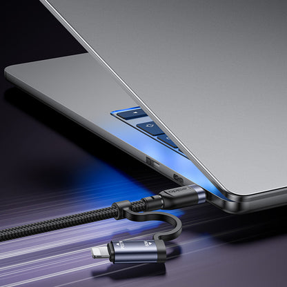 Кабел за данни и зареждане USB-C / USB-A - USB-C / Lightning Yesido CA200, 60W, 1.2м, Черен