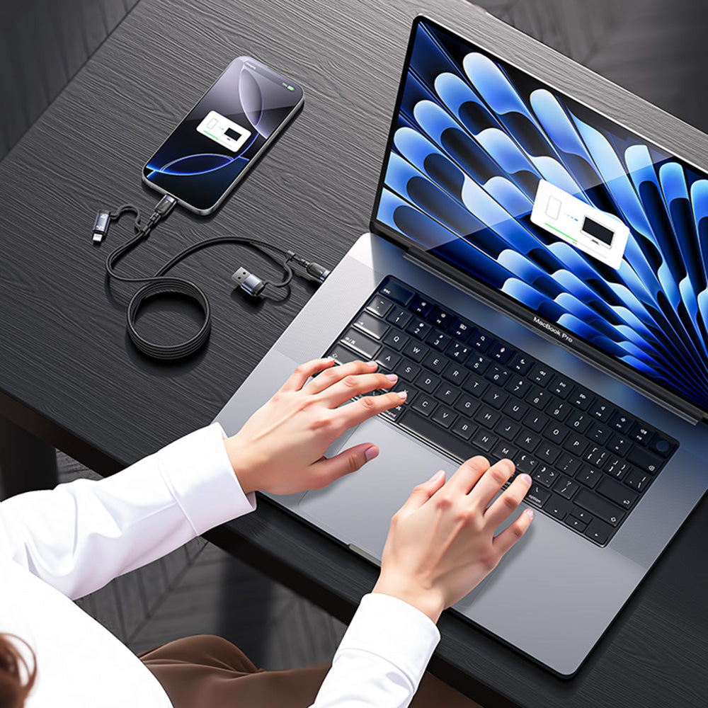 Кабел за данни и зареждане USB-C / USB-A - USB-C / Lightning Yesido CA200, 60W, 1.2м, Черен
