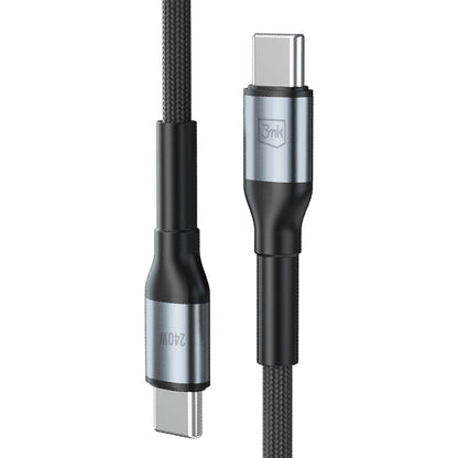 Кабел за данни и зареждане USB-C - USB-C 3MK Hyper N, 240W, 2м, Черен