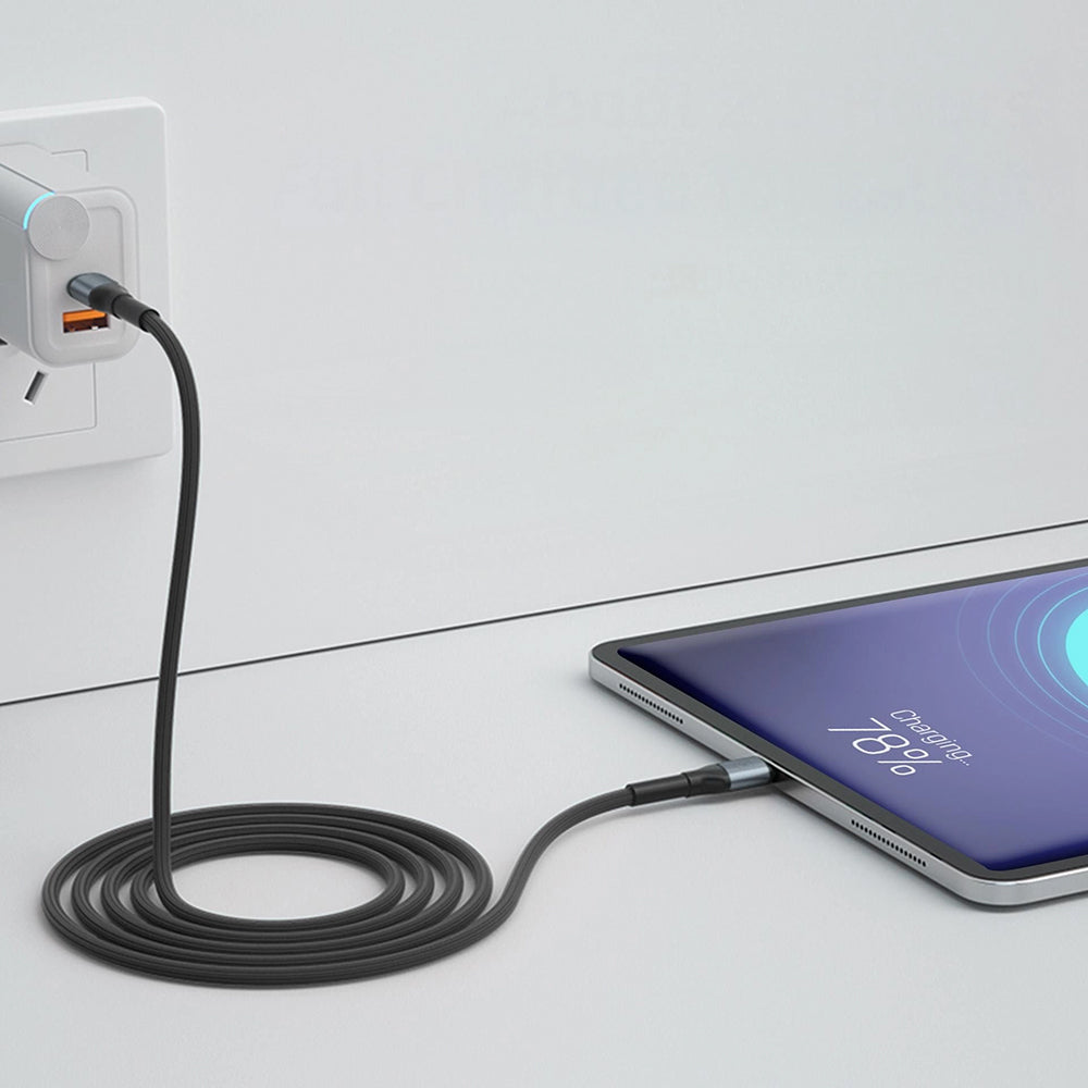 Кабел за данни и зареждане USB-C - USB-C 3MK Hyper N, 240W, 2м, Черен