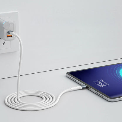 Кабел за данни и зареждане USB-C - USB-C 3MK Hyper N, 60W, 1m, Бял