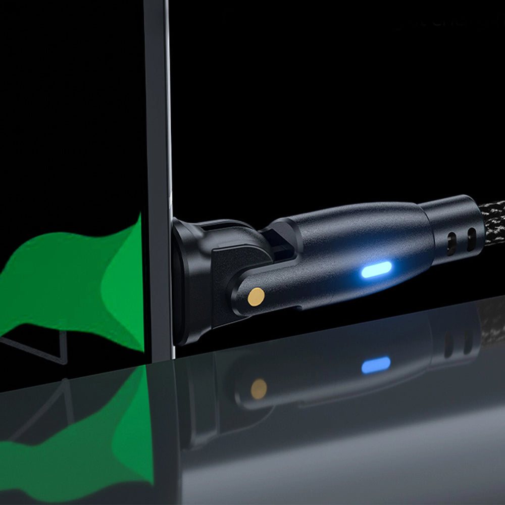 Кабел за данни и зареждане USB-C - USB-C 3MK Hyper N Angled, 60W, 2m, Черен