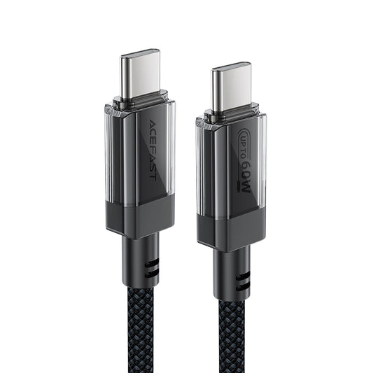 Кабел за данни и зареждане USB-C - USB-C Acefast C12-03, 60W, 1.2m, Черен