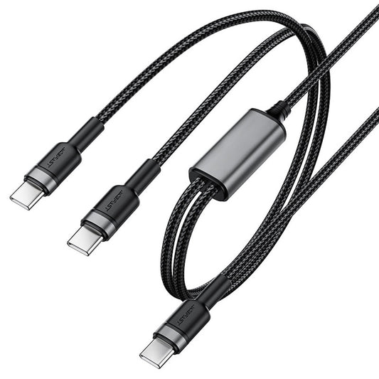 Кабел за данни и зареждане USB-C - 2 x USB-C Acefast C22-02, 100W, 1.25m, Черен