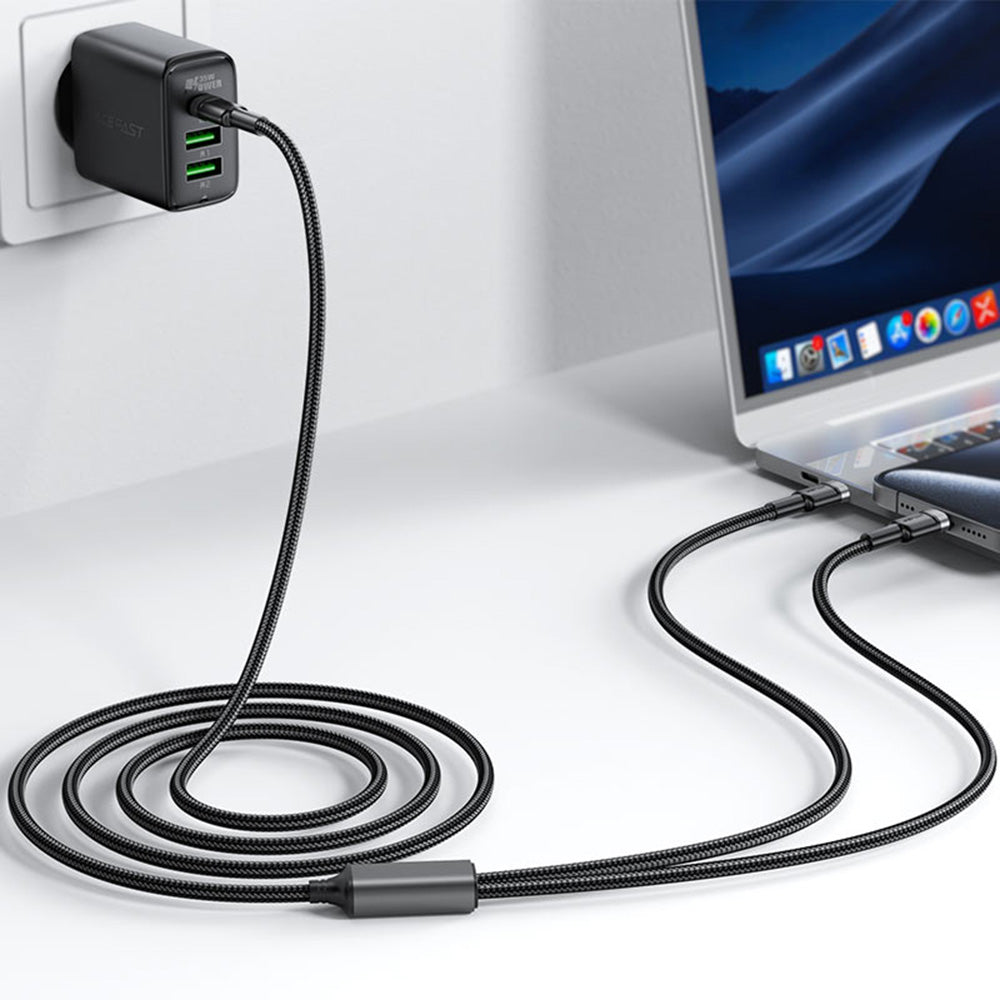 Кабел за данни и зареждане USB-C - 2 x USB-C Acefast C22-02, 100W, 1.25m, Черен