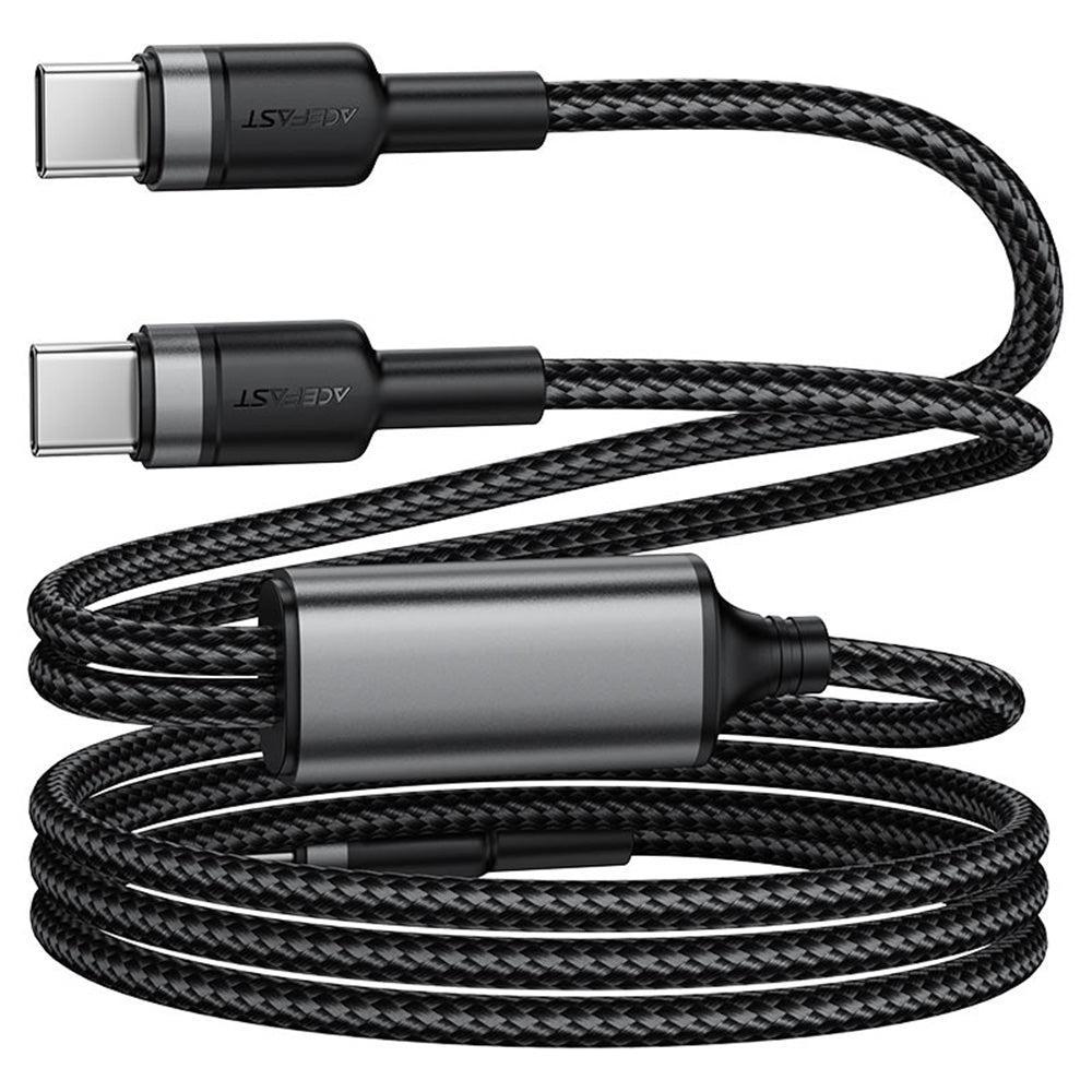 Кабел за данни и зареждане USB-C - 2 x USB-C Acefast C22-02, 100W, 1.25m, Черен