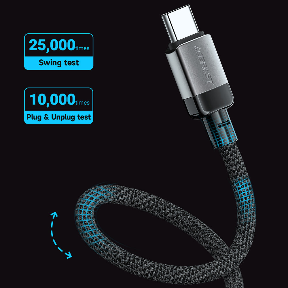 Кабел за данни и зареждане USB-C - USB-C Acefast C9-03, 60W, 1.2m, Черен