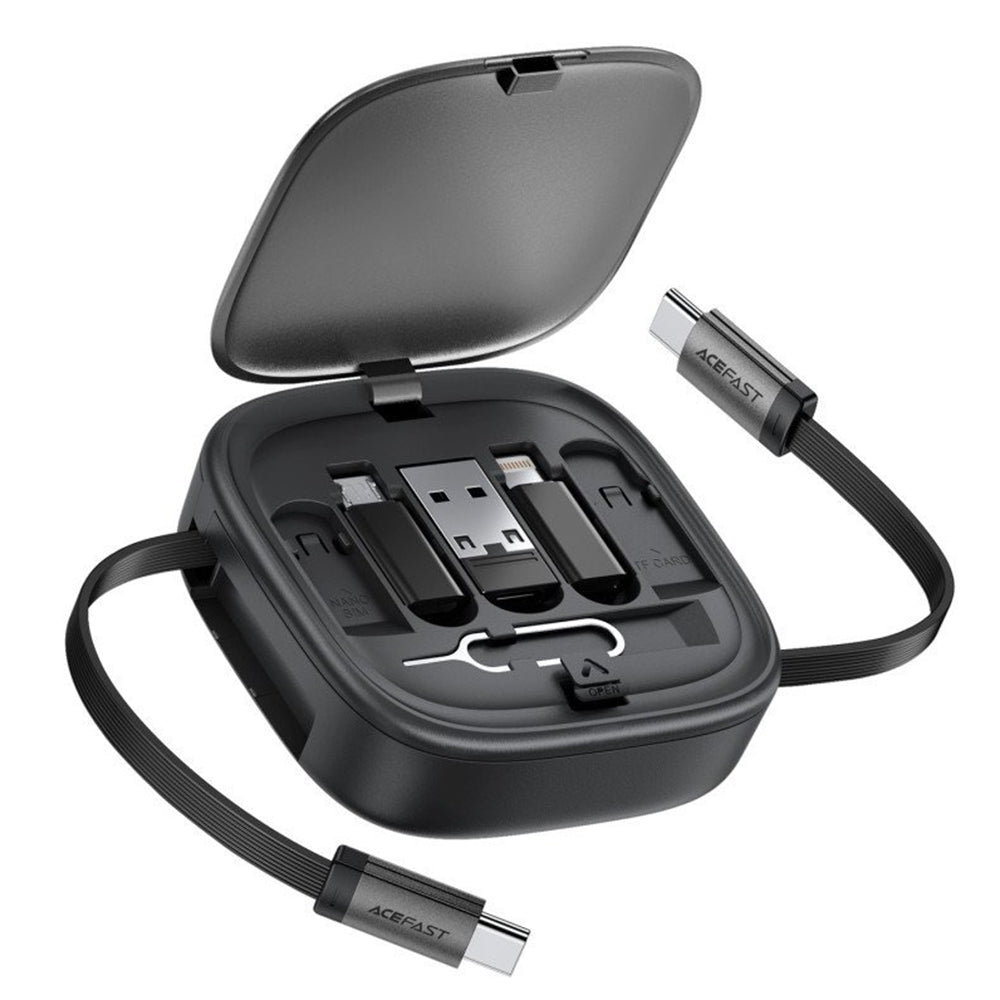 Кабел за данни и зареждане USB-C - USB-C Acefast Travel J3, 60W, 0.95m, Черен