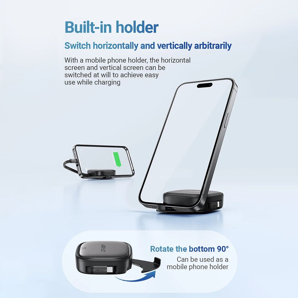 Кабел за данни и зареждане USB-C - USB-C Acefast Travel J3, 60W, 0.95m, Черен