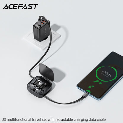 Кабел за данни и зареждане USB-C - USB-C Acefast Travel J3, 60W, 0.95m, Черен