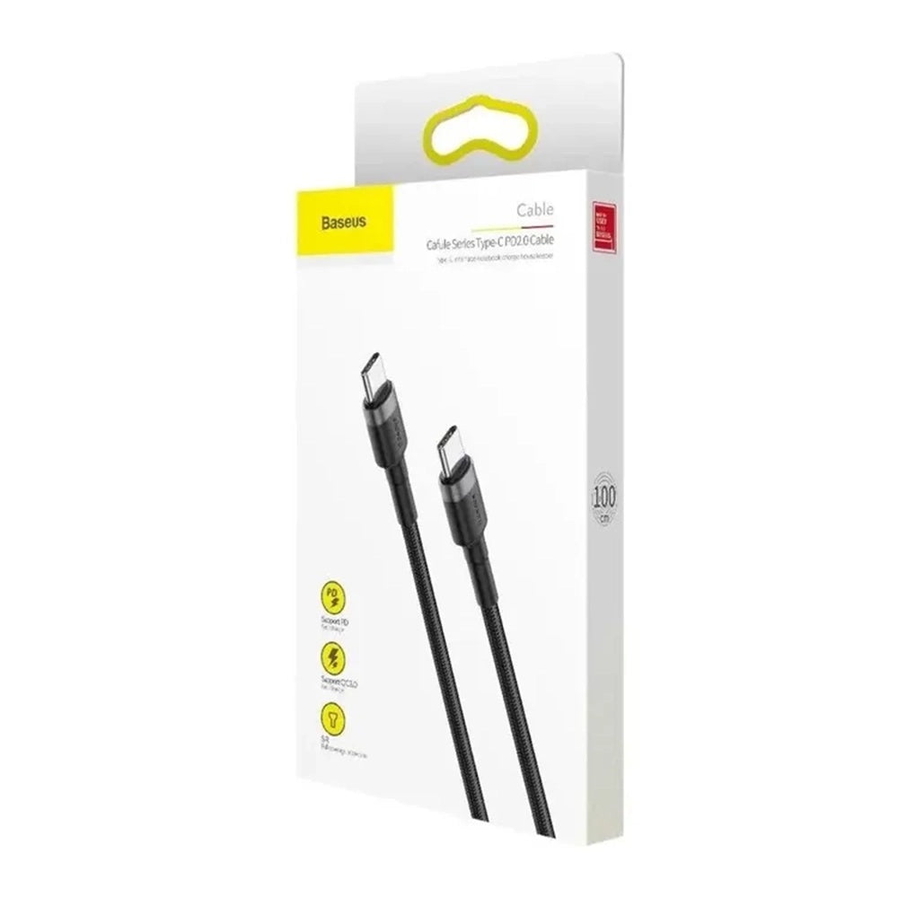 USB-C Data and Charging Cable - USB-C Baseus Cafule, 60W, 2m, Set of 3 pieces, Black S0TV002132