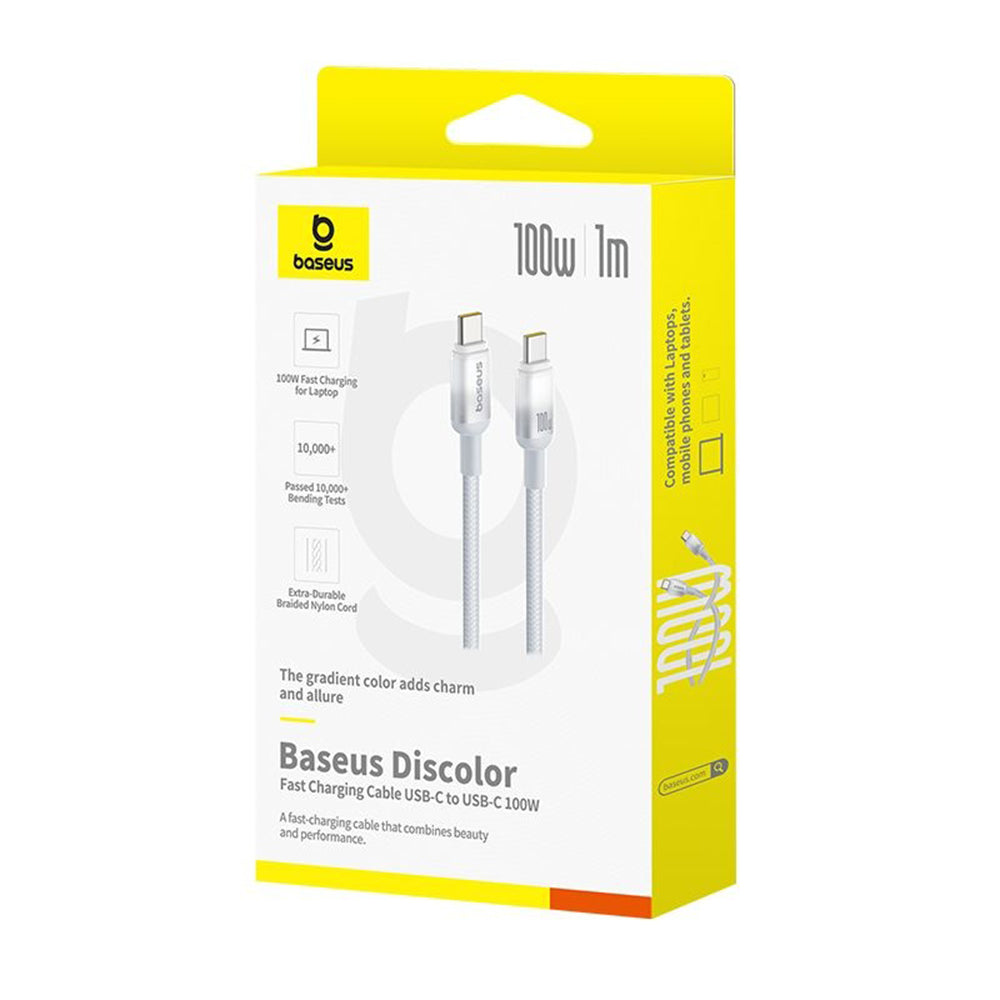 Кабел за данни и зареждане USB-C - USB-C Baseus Discolor, 100W, 1m, Сребрист E0420701