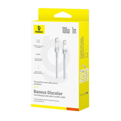 Кабел за данни и зареждане USB-C - USB-C Baseus Discolor, 100W, 2m, Сребрист E0420800