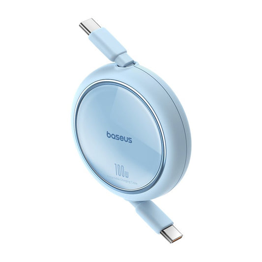 Кабел за данни и зареждане USB-C - USB-C Baseus Free2Draw Mini Retractable, 100W, 1m, Син P10364500311-00