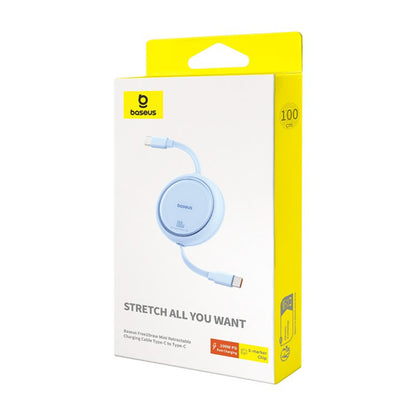 Кабел за данни и зареждане USB-C - USB-C Baseus Free2Draw Mini Retractable, 100W, 1m, Син P10364500311-00