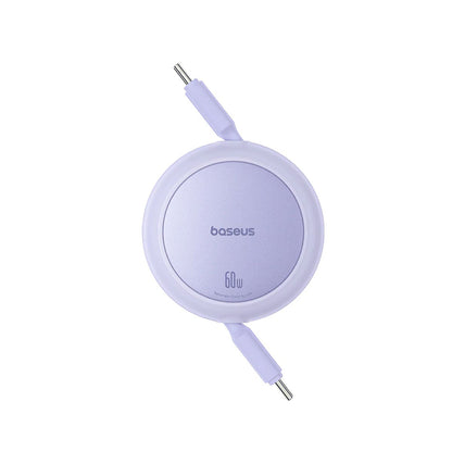 Кабел за данни и зареждане USB-C - USB-C Baseus Free2Pull Mini Retractable, 60W, 1m, Лилав P10364500511-01