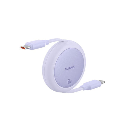 Кабел за данни и зареждане USB-C - USB-C Baseus Free2Pull Mini Retractable, 60W, 1m, Лилав P10364500511-01