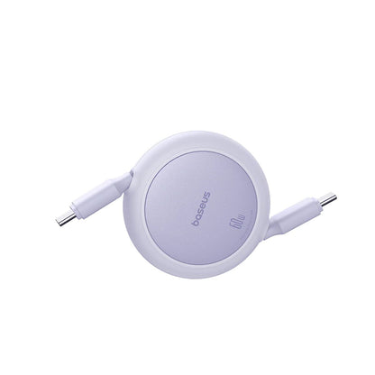 Кабел за данни и зареждане USB-C - USB-C Baseus Free2Pull Mini Retractable, 60W, 1m, Лилав P10364500511-01