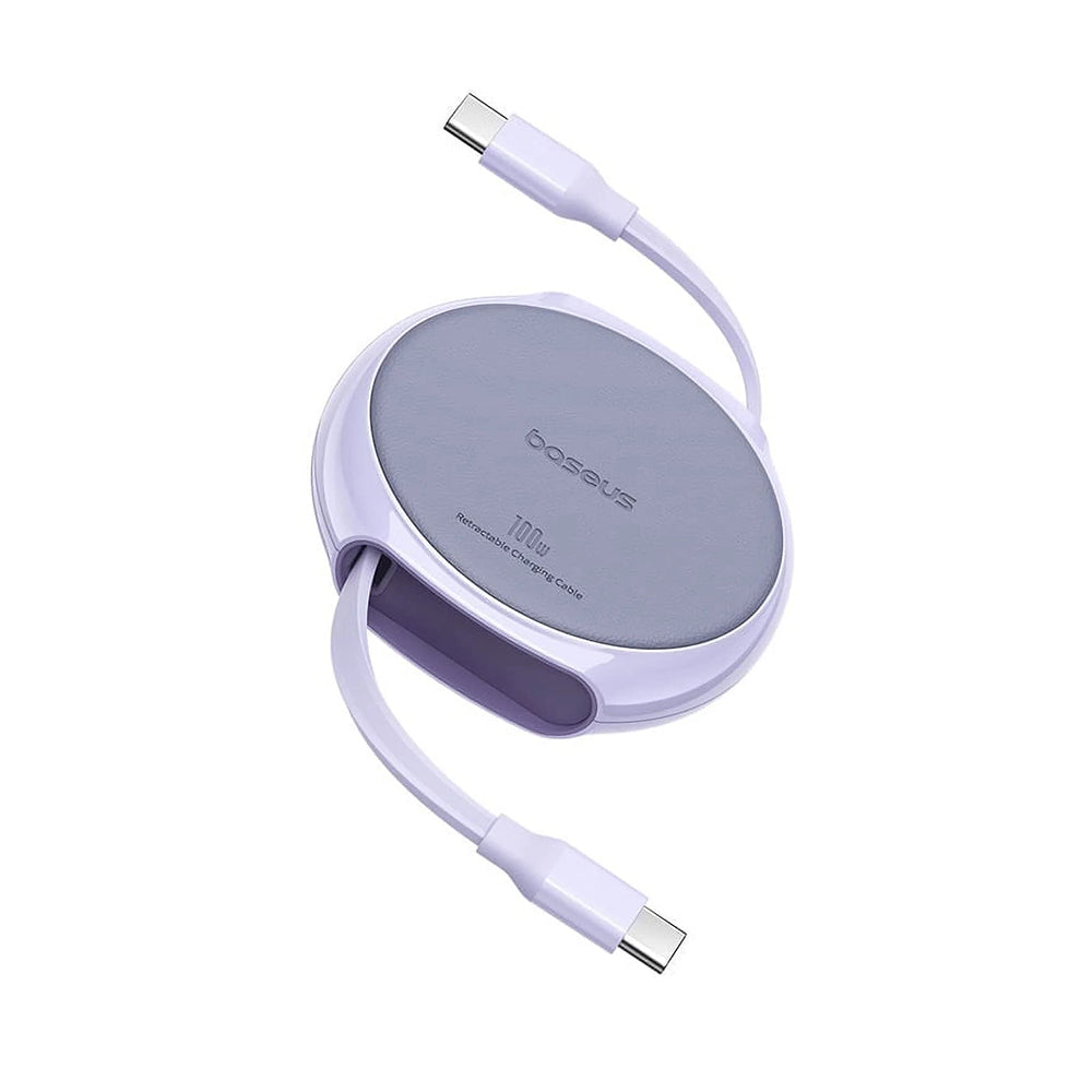 Кабел за данни и зареждане USB-C - USB-C Baseus Pathfinder Retractable, 100W, 1m, Лилав P10368400511-00