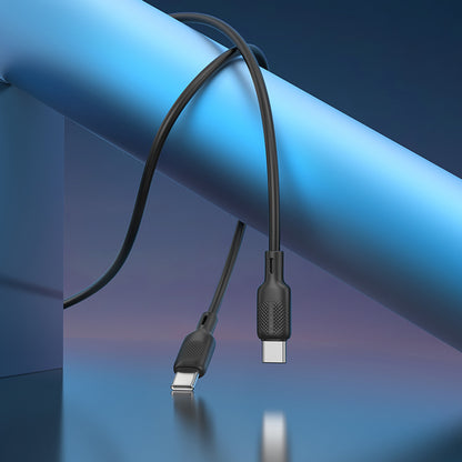 Кабел за данни и зареждане USB-C - USB-C Borofone BX113 Lenny, 60W, 2m, Черен