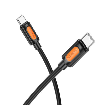Кабел за данни и зареждане USB-C - USB-C Borofone BX114 Silicone, 60W, 1m, Черен