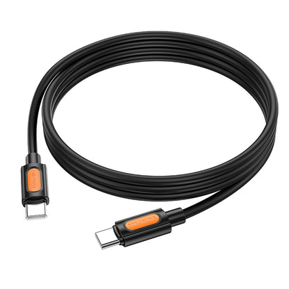 Кабел за данни и зареждане USB-C - USB-C Borofone BX114 Silicone, 60W, 1m, Черен