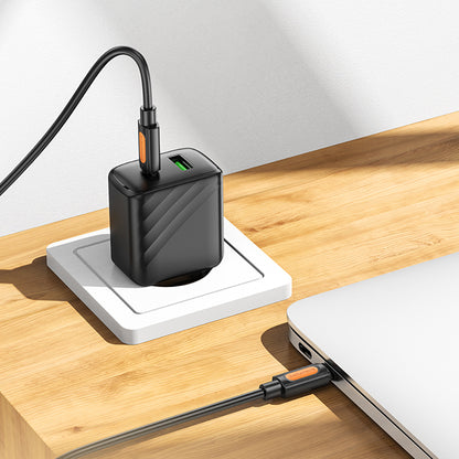 Кабел за данни и зареждане USB-C - USB-C Borofone BX114 Silicone, 60W, 1m, Черен